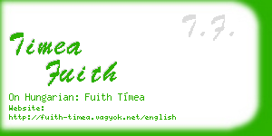 timea fuith business card